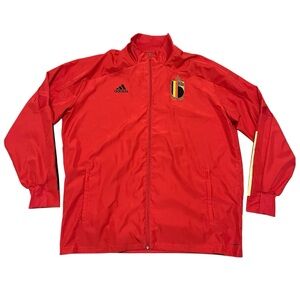 Adidas Belgium Royal Belgian FA Soccer Mens Red Full Zip Aeroready Jacket- 2XL